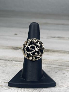 Barse Sterling Silver Black Onyx Openwork Statement Ring